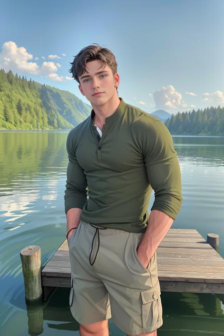 00026-2099662938-man levi_conely posing in a tranquil lakeside setting with a wooden dock and shimmering water of a serene lake in the background.png